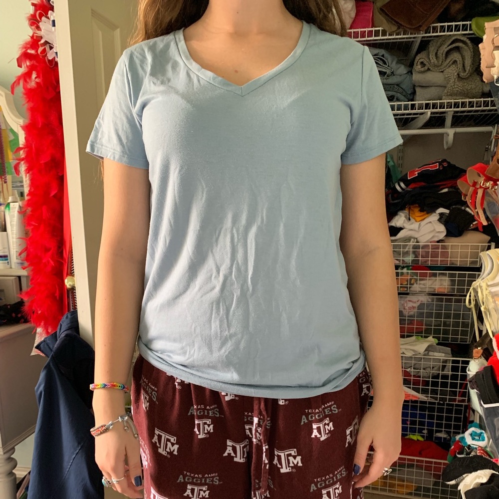 Light blue v neck